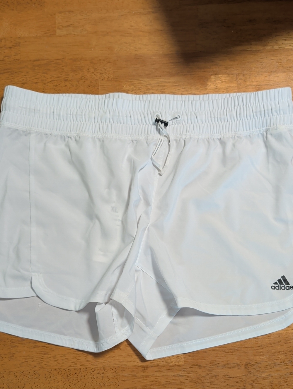 adidas White Women’s Athletic Running Shorts with Drawcord